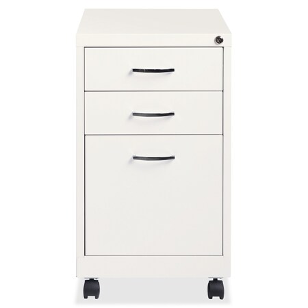Lorell White 3-drawer Mobile Pedestal File 21028